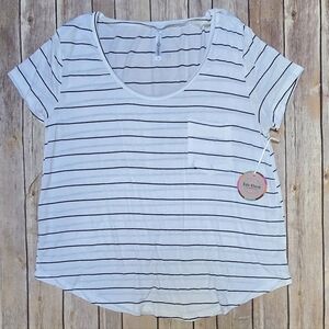 Love Charm White and Black Stripes Shirt